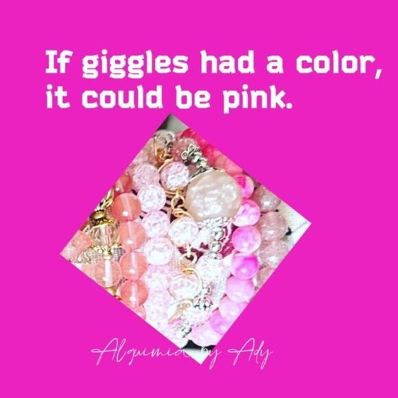 Pink Quartz gold layered charms necklace - Picture 9 of 9